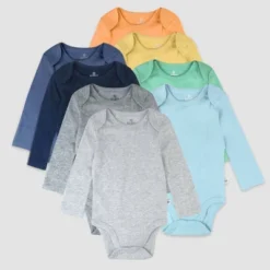 Honest Baby Boys' 8pk Rainbow Organic Cotton Long Sleeve Bodysuit - Blue/Orange -Love To Dream Baby Shop GUEST 3742e2ed 39f2 430c 8de4 ffe8c3209939