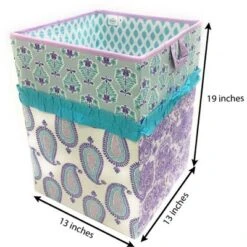 Bacati - Isabella Paisley Aqua/Lilac/Purple Collapsible Laundry Hamper -Love To Dream Baby Shop GUEST 3776941e 3be5 40e0 b103 5e5ffe0b98ec