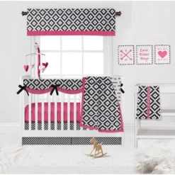 Bacati - Love Black/Fuschia Set Of 2 Small Side Crib Rail Guard Covers -Love To Dream Baby Shop GUEST 3aa9391c 5f5b 46c8 af86 43710bb637d3 1