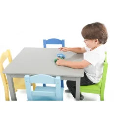 5pc Kids' Wood Table And Chair Set Green/Blue/Gray - Humble Crew -Love To Dream Baby Shop GUEST 3c37d0ba a417 4ed6 a9b2 177e03f12f79