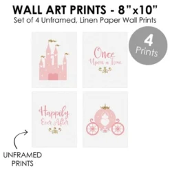 Big Dot Of Happiness Little Princess Crown - Unframed Pink & Gold Castle Nursery And Kids Room Linen Paper Wall Art - Set Of 4 Artisms - 8 X 10 Inches 9 Big Dot Of Happiness Little Princess Crown - Unframed Pink & Gold Castle Nursery And Kids Room Linen Paper Wall Art - Set Of 4 Artisms - 8 X 10 Inches -Love To Dream Baby Shop GUEST 3de4c378 9099 419a 8539 02f9e89161d6