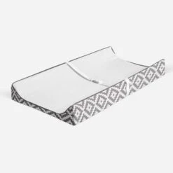 Bacati - Love Gray/White Diamond Plush Changing Pad Cover