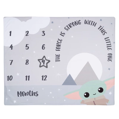 Lambs & Ivy Star Wars The Child/Grogu/Baby Yoda Fleece Milestone Blanket W/ Star 4 Lambs & Ivy Star Wars The Child/Grogu/Baby Yoda Fleece Milestone Blanket W/ Star - Image 2