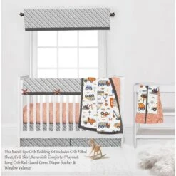 Bacati - Construction Yellow Orange Blue Gray 6 Pc Crib Bedding Set With Long Rail Guard Cover -Love To Dream Baby Shop GUEST 44123b54 94e8 421f a3d4 9c7e5bda3436