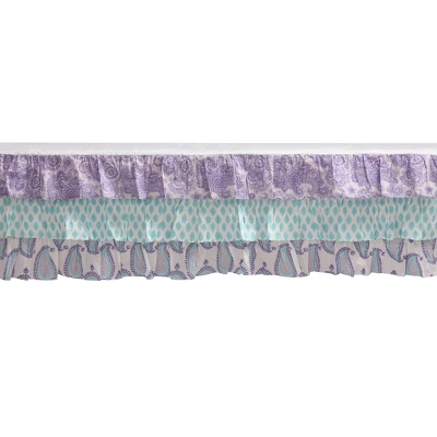 Bacati - Paisley Isabella Purple Lilac Aqua 3 Pc Crib Bedding Set 7 Bacati - Paisley Isabella Purple Lilac Aqua 3 Pc Crib Bedding Set - Image 5