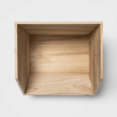 Stackable Wood Kids' Storage Bin Light Brown - Pillowfort™ 5 Stackable Wood Kids' Storage Bin Light Brown - Pillowfort™ - Image 3