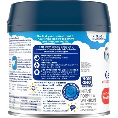 Gerber Good Start GentlePro Non-GMO Powder Infant Formula - 20oz 6 Gerber Good Start GentlePro Non-GMO Powder Infant Formula - 20oz - Image 4