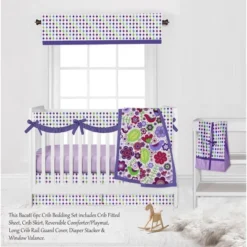 Bacati - Botanical Floral Birds Purple Multicolor 6 Pc Crib Bedding Set With Long Rail Guard Cover -Love To Dream Baby Shop GUEST 477ccc3a 6945 4f51 b0bd 4db1dda34d01