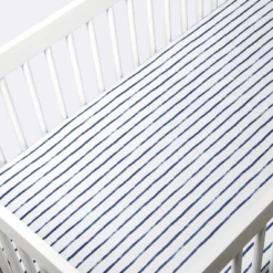 Polyester Rayon Jersey Fitted Crib Sheet - Cloud Island™ Navy Blue Vertical Stripe -Love To Dream Baby Shop GUEST 484e0df7 ac7d 409d bb54 ea63f281b2b7