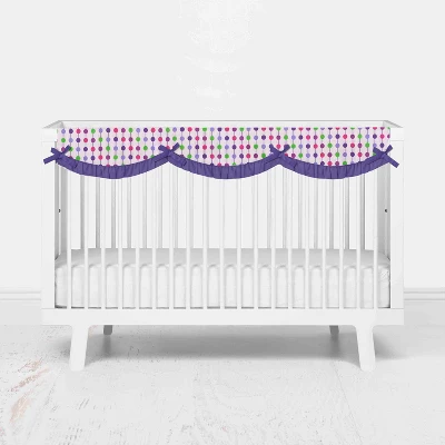 Bacati - Botanical Purple Long Crib Rail Guard Cover 3 Bacati - Botanical Purple Long Crib Rail Guard Cover