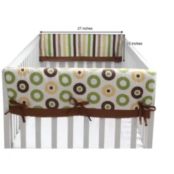 Bacati - Mod Dots/Stripes Crib Rail Guard Covers Set Of 2 Green/Yellow/Chocolate -Love To Dream Baby Shop GUEST 48d0008e bbaa 48b3 bfbd 6f4bbf229e11