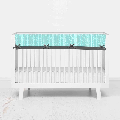 Bacati - Safari Animals Aqua/Orange/Gray Boys Cotton Long Crib Rail Guard Cover 3 Bacati - Safari Animals Aqua/Orange/Gray Boys Cotton Long Crib Rail Guard Cover