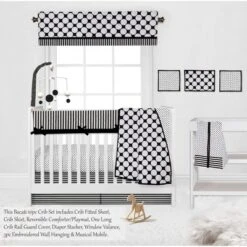 Bacati - Dots Stripes Black/White 10 Pc Crib Bedding Set With Long Rail Guard Cover -Love To Dream Baby Shop GUEST 4bb4b27c ad04 4b0a a7bf 1fe8fa4273ed