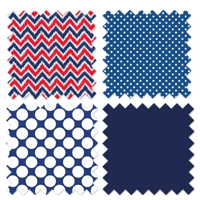 Bacati - MixNMatch Navy Red Chevron Dots 3 Pc Toddler Sheet Set 8 Bacati - MixNMatch Navy Red Chevron Dots 3 Pc Toddler Sheet Set - Image 6