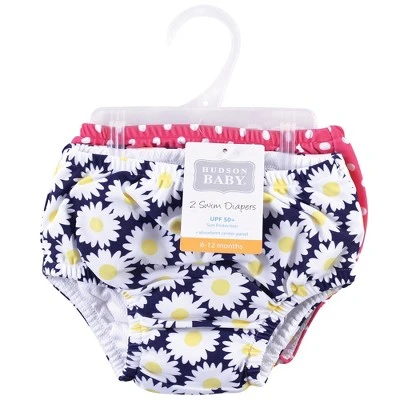 Hudson Baby Infant And Toddler Girl Swim Diapers, Daisy 3 Hudson Baby Infant And Toddler Girl Swim Diapers, Daisy