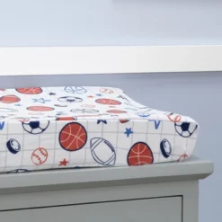 Lambs & Ivy Baby Sports White Changing Pad Cover - Football/Basketball/Baseball -Love To Dream Baby Shop GUEST 4db9a3a4 0db8 4288 a6b7 19c038c6587a
