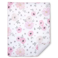 Sweet Jojo Designs Crib Bedding Set - Watercolor Floral - 11pc Pink/Gray