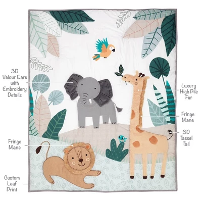 Lambs & Ivy Jungle Friends 5-Piece Safari Animals Nursery Baby Crib Bedding Set 3 Lambs & Ivy Jungle Friends 5-Piece Safari Animals Nursery Baby Crib Bedding Set