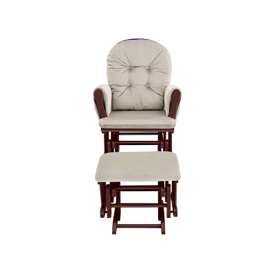 Suite Bebe Mason Glider And Ottoman - Espresso Wood And Beige Fabric 4 Suite Bebe Mason Glider And Ottoman - Espresso Wood And Beige Fabric - Image 2