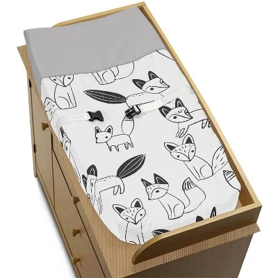 Sweet Jojo Designs Changing Pad Cover - Fox - Black/White 4 Sweet Jojo Designs Changing Pad Cover - Fox - Black/White - Image 2
