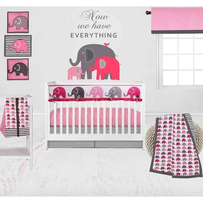 Bacati - Elephants Musical Mobile Pink/Grey 5 Bacati - Elephants Musical Mobile Pink/Grey - Image 3