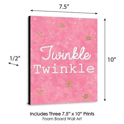 Big Dot Of Happiness Pink Twinkle Twinkle Little Star - Baby Girl Nursery Wall Art & Kids Room Decor - Gift Ideas - 7.5 X 10 Inches - Set Of 3 Prints 5 Big Dot Of Happiness Pink Twinkle Twinkle Little Star - Baby Girl Nursery Wall Art & Kids Room Decor - Gift Ideas - 7.5 X 10 Inches - Set Of 3 Prints - Image 3