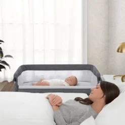 Simmons Kids' Dream Bedside Baby Bassinet Sleeper With Breathable Mesh And Adjustable Heights - Lightweight Portable Crib - Gray -Love To Dream Baby Shop GUEST 52029920 6a4a 435f bc45 2ce47427131d