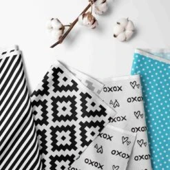 Bacati - Love Black/Turquoise Set Of 2 Small Side Crib Rail Guard Covers