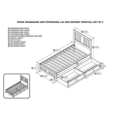 Tahoe Bed With Footboard And 2 Drawers - AFI 8 Tahoe Bed With Footboard And 2 Drawers - AFI - Image 6