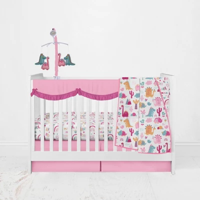 Bacati - Girls Solid Pink/Fuchsia/Aqua Cotton Solid Crib Rail Guard Cover Set Of 2 Small Sides 7 Bacati - Girls Solid Pink/Fuchsia/Aqua Cotton Solid Crib Rail Guard Cover Set Of 2 Small Sides - Image 5