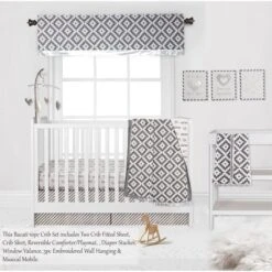 Bacati - Love Design/Print Gray/Silver 10 Pc Crib Bedding Set With 2 Crib Fitted Sheets -Love To Dream Baby Shop GUEST 5860a8a7 4323 415c 8d4d 52675f788e40