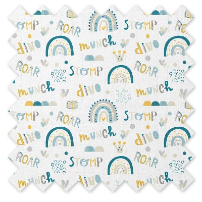 Bacati - Little Dino Boys Teal/Yellow Muslin Quilted Changing Pad Cover 10 Bacati - Little Dino Boys Teal/Yellow Muslin Quilted Changing Pad Cover - Image 8