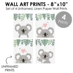 Big Dot Of Happiness Koala Cutie - Unframed Bear Nursery Wall Art And Kids Room Decor Linen Paper Wall Art - Set Of 4 - Artisms - 8 X 10 Inches -Love To Dream Baby Shop GUEST 5c1d9f24 6f6b 4007 aff6 70f0c2dc9935