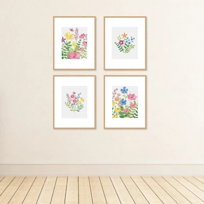 Big Dot Of Happiness Wildflowers - Unframed Floral Nursery And Room Decor Linen Paper Wall Art - Set Of 4 - Artisms - 8 X 10 Inches 4 Big Dot Of Happiness Wildflowers - Unframed Floral Nursery And Room Decor Linen Paper Wall Art - Set Of 4 - Artisms - 8 X 10 Inches - Image 2