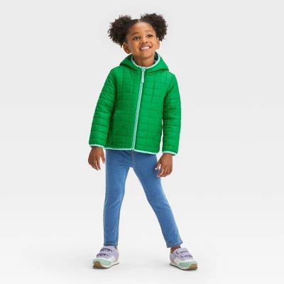 Toddler Puffer Jacket - Cat & Jack™ Green 4 Toddler Puffer Jacket - Cat & Jack™ Green - Image 2