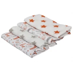 Bacati - Basketball Orange/Gray Muslin Swaddling Blankets Set Of 4 -Love To Dream Baby Shop GUEST 60f2f0d5 6ff0 4bd2 ac5b 5b0002621ca1