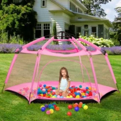 7' Portable Foldable Playpen Tent - Pink - Alvantor -Love To Dream Baby Shop GUEST 6571c615 7b99 4fc8 8f8b 8f5a0f69b6a9