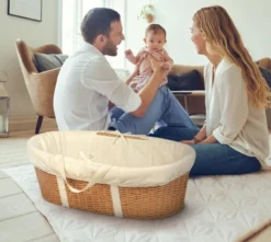 Badger Basket Wicker-Look Woven Baby Moses Changing Basket