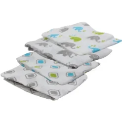 Bacati - Elephants Aqua/Lime/Gray Muslin Swaddling Blankets Set Of 4 8 Bacati - Elephants Aqua/Lime/Gray Muslin Swaddling Blankets Set Of 4 -Love To Dream Baby Shop GUEST 6757f356 8969 484a ba32 9540b0c2b777