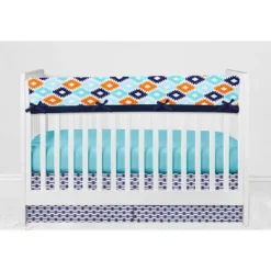 Bacati - Liam Long Crib Rail Guard Cover Aqua/Orange/Navy -Love To Dream Baby Shop GUEST 67e97002 8561 4913 afff e9ffabd0fc33