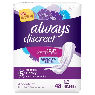 Always Discreet Incontinence And Postpartum Incontinence Pads - Heavy Absorbency - Regular Length - 48ct 6 Always Discreet Incontinence And Postpartum Incontinence Pads - Heavy Absorbency - Regular Length - 48ct - Image 4
