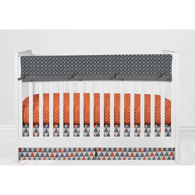 Bacati - Playful Fox Long Crib Rail Guard Cover Orange/Gray 3 Bacati - Playful Fox Long Crib Rail Guard Cover Orange/Gray