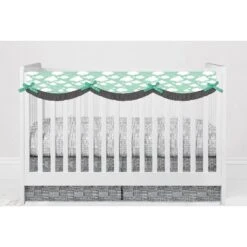 Bacati - Clouds In The City Mint//Gray Long Side Crib Rail Guard Cover -Love To Dream Baby Shop GUEST 6f6b1976 9cdc 4b8d b7bd ac8b9cae0d40