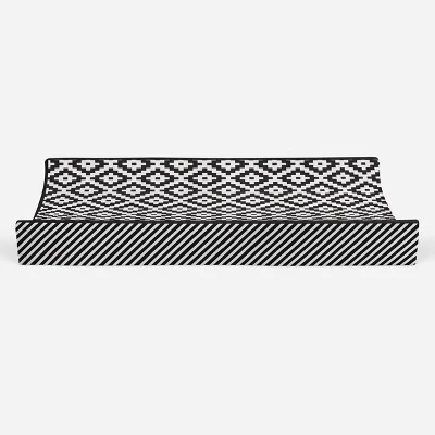 Bacati - Love Black/White Warp Stripes Changing Pad Cover 6 Bacati - Love Black/White Warp Stripes Changing Pad Cover - Image 4