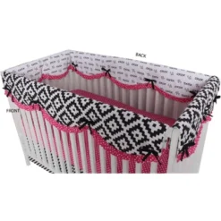 Bacati - Love Black/Fuschia Set Of 2 Small Side Crib Rail Guard Covers -Love To Dream Baby Shop GUEST 713733cb e4a3 4a2e bf93 d379d16f69fc
