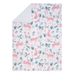 Lambs & Ivy Enchanted Safari Animals White Ultra Soft Jungle Baby Blanket