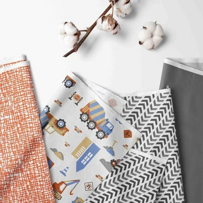 Bacati - Construction Multicolor Boys Cotton Crib Rail Guard Covers Set Of 2 3 Bacati - Construction Multicolor Boys Cotton Crib Rail Guard Covers Set Of 2