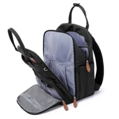 Dikaslon Diaper Bag Backpack With Portable Changing Pad, Pacifier Case And Stroller Straps