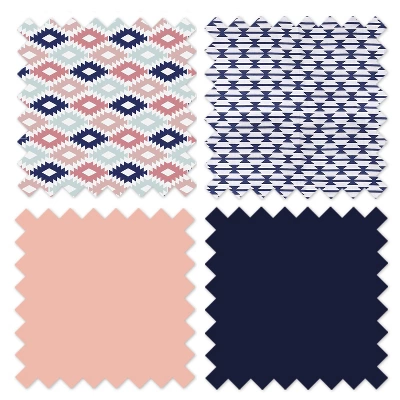 Bacati - Emma Crib Rail Guard Covers Set Of 2 Coral/Mint/Navy 7 Bacati - Emma Crib Rail Guard Covers Set Of 2 Coral/Mint/Navy - Image 5