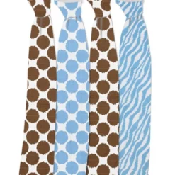 Bacati - Ikat Blue/Chocolate Swaddling Muslin Blankets Set Of 4 -Love To Dream Baby Shop GUEST 75e68c04 2ede 4124 b1c2 40f9cdd3457b